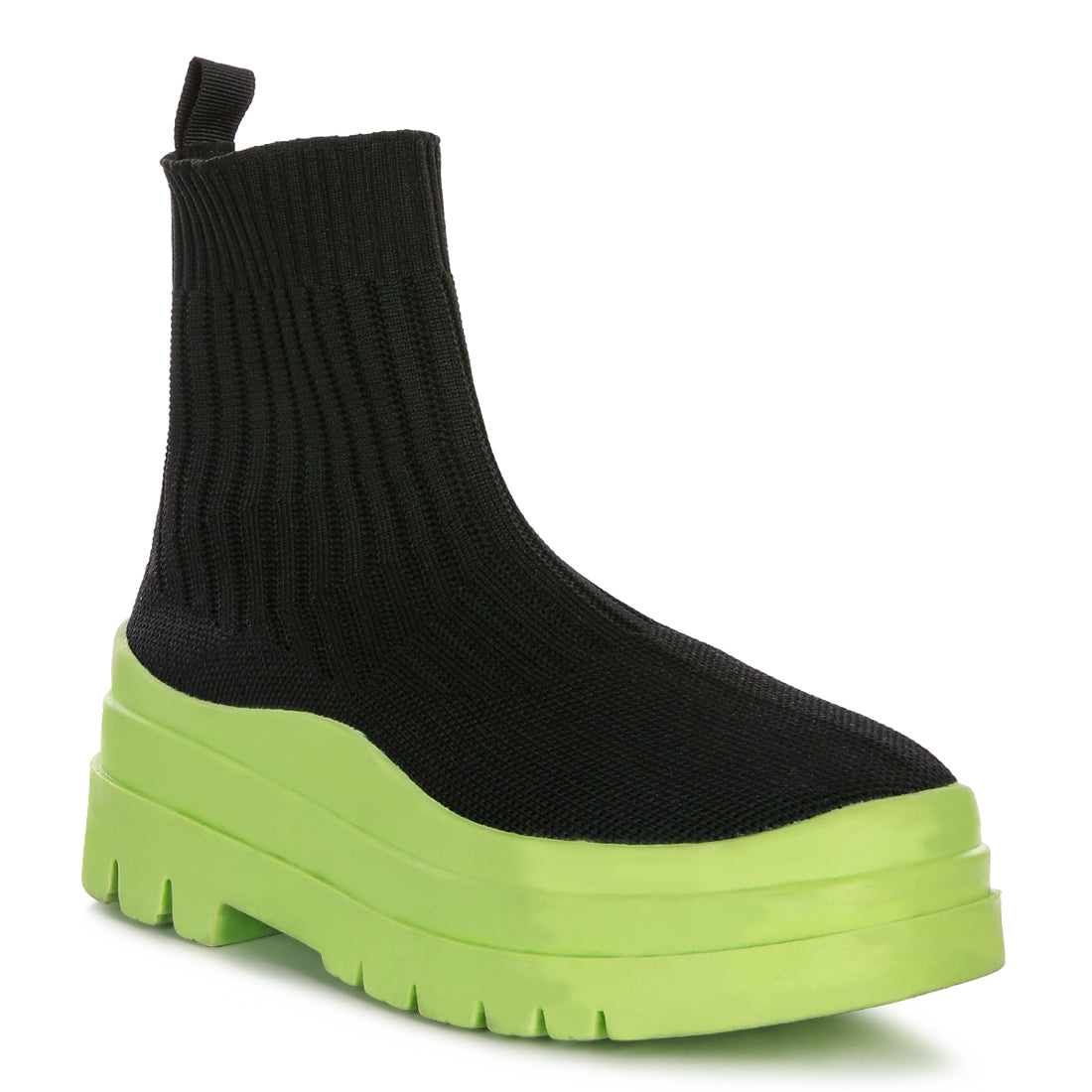 knitted platform chunky boots#color_black
