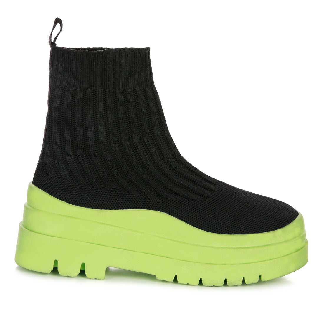 knitted platform chunky boots#color_black