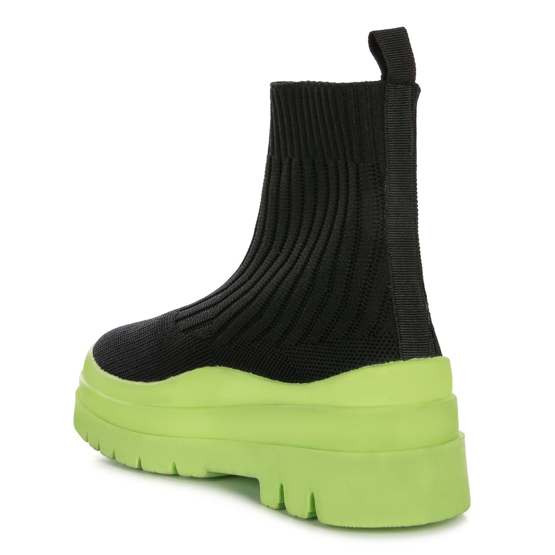 knitted platform chunky boots#color_black