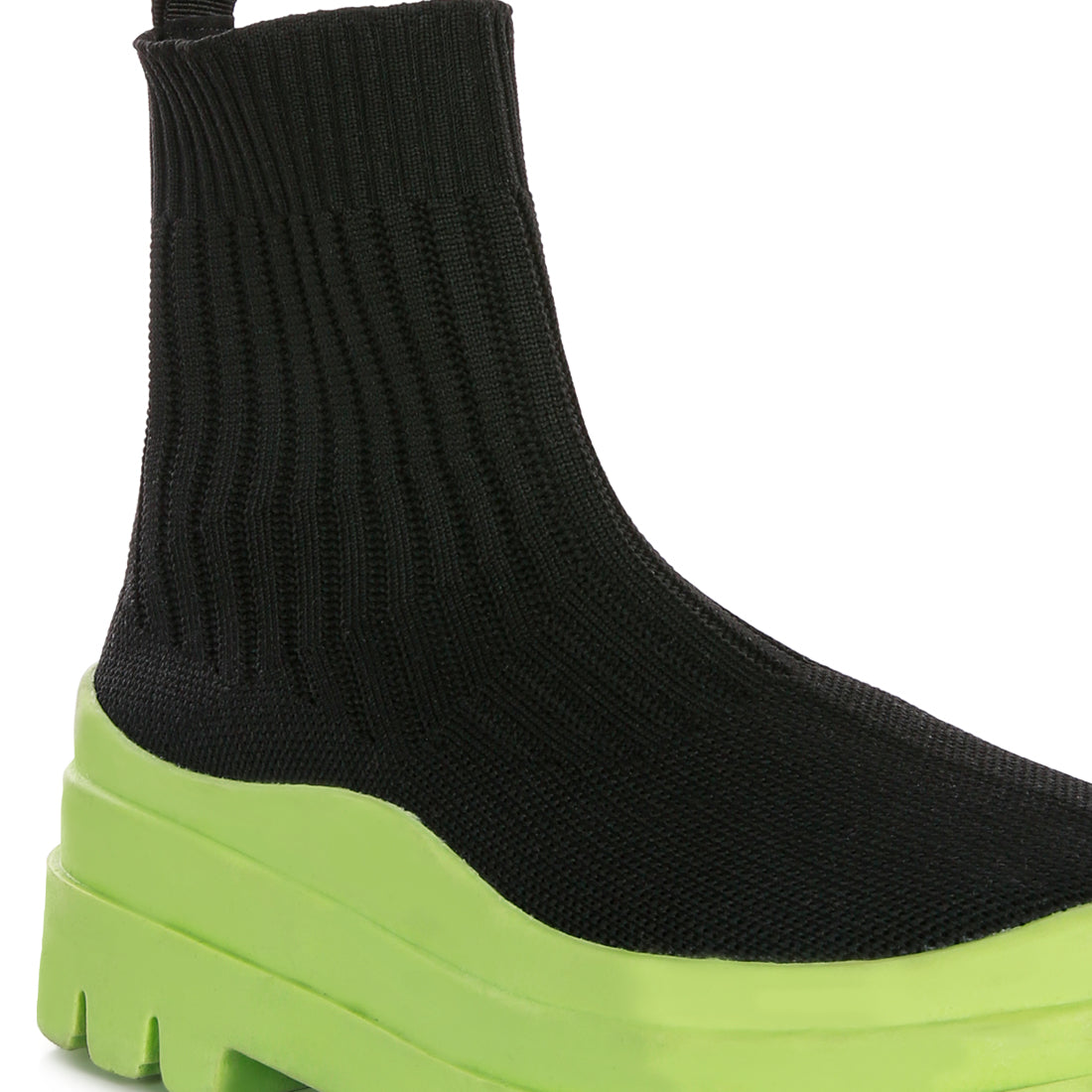 knitted platform chunky boots#color_black