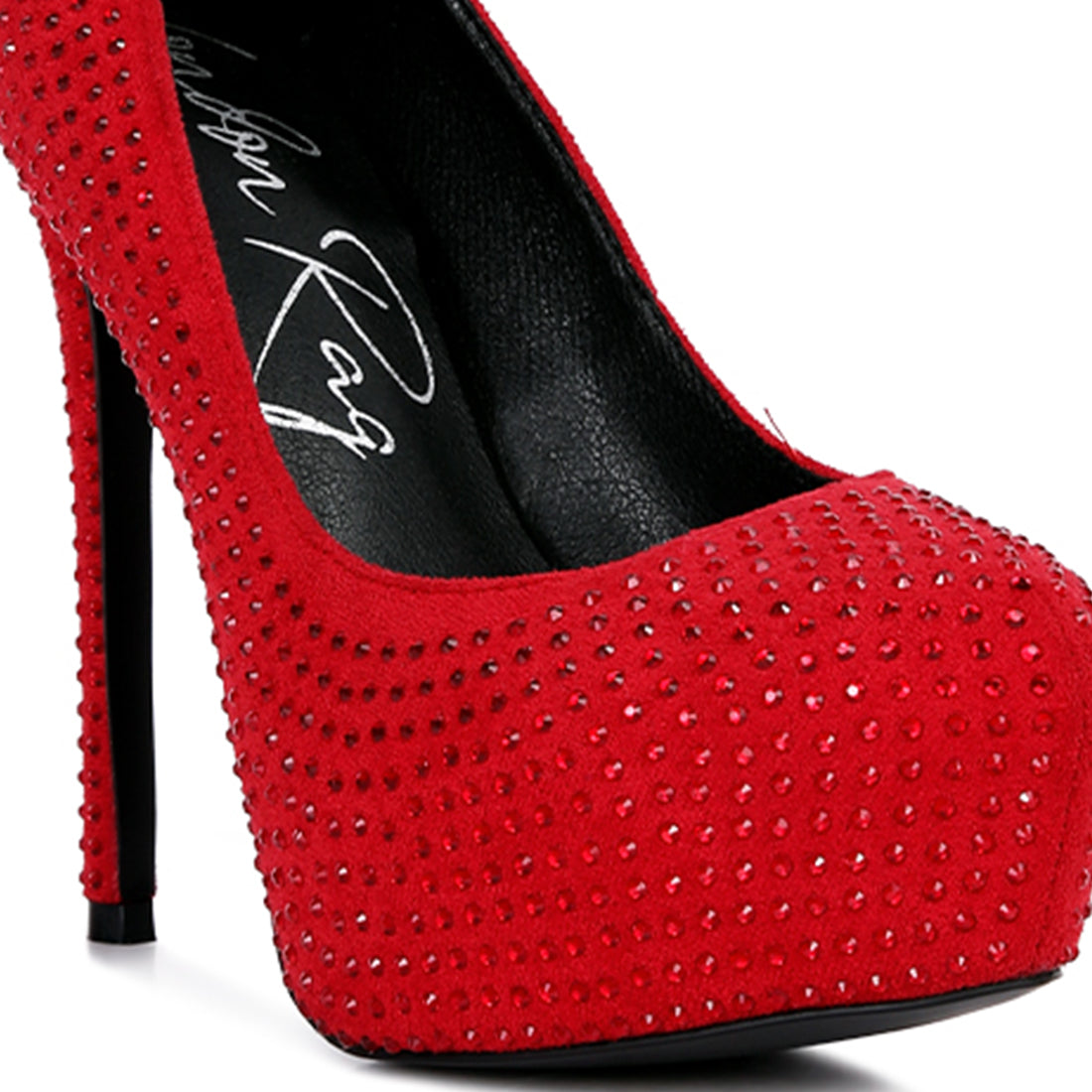 Red Heat Set Diamante Pumps