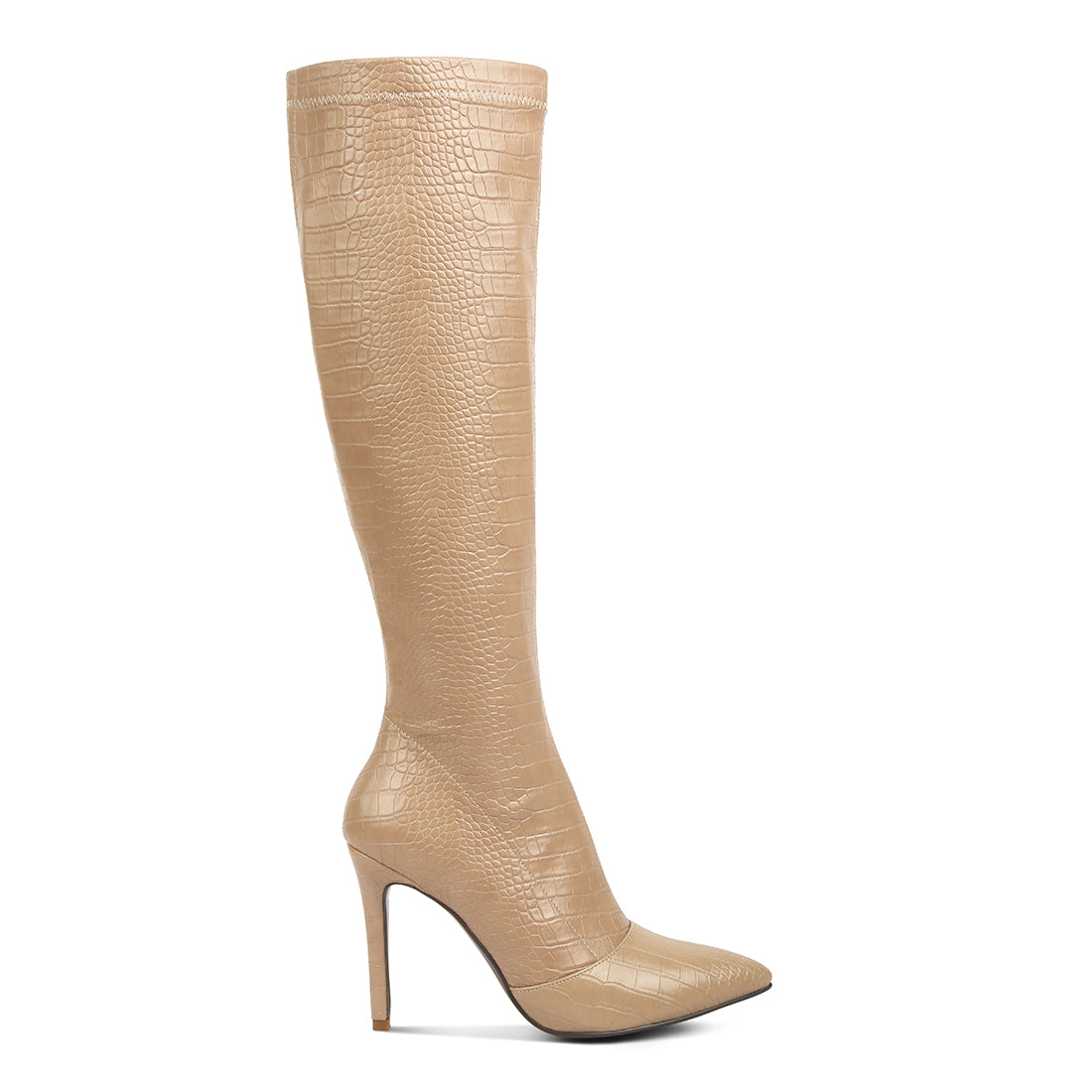 wheedle croc high heeled calf boots#color_beige