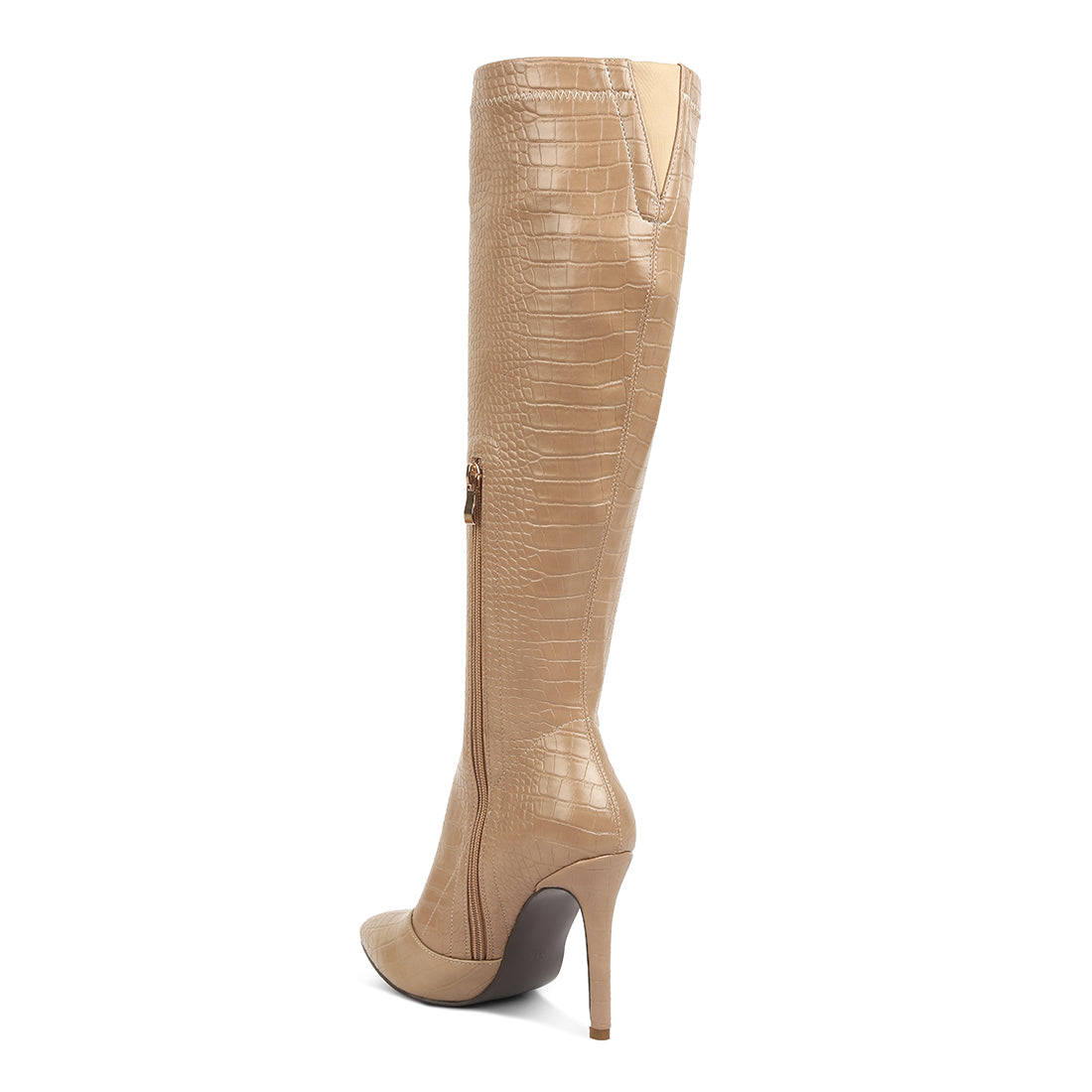 wheedle croc high heeled calf boots#color_beige