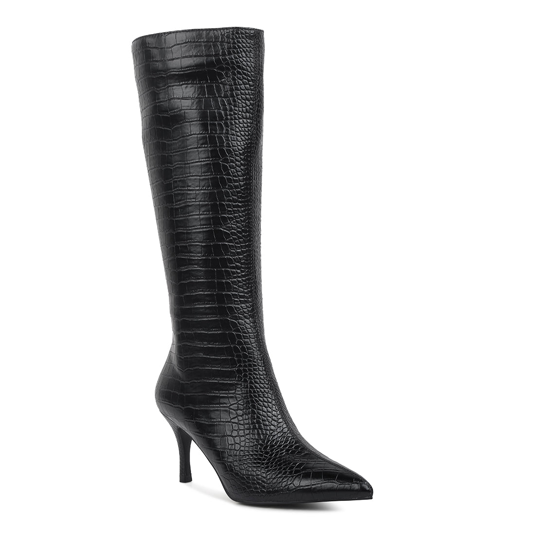uptown pointed mid heel calf boots#color_black