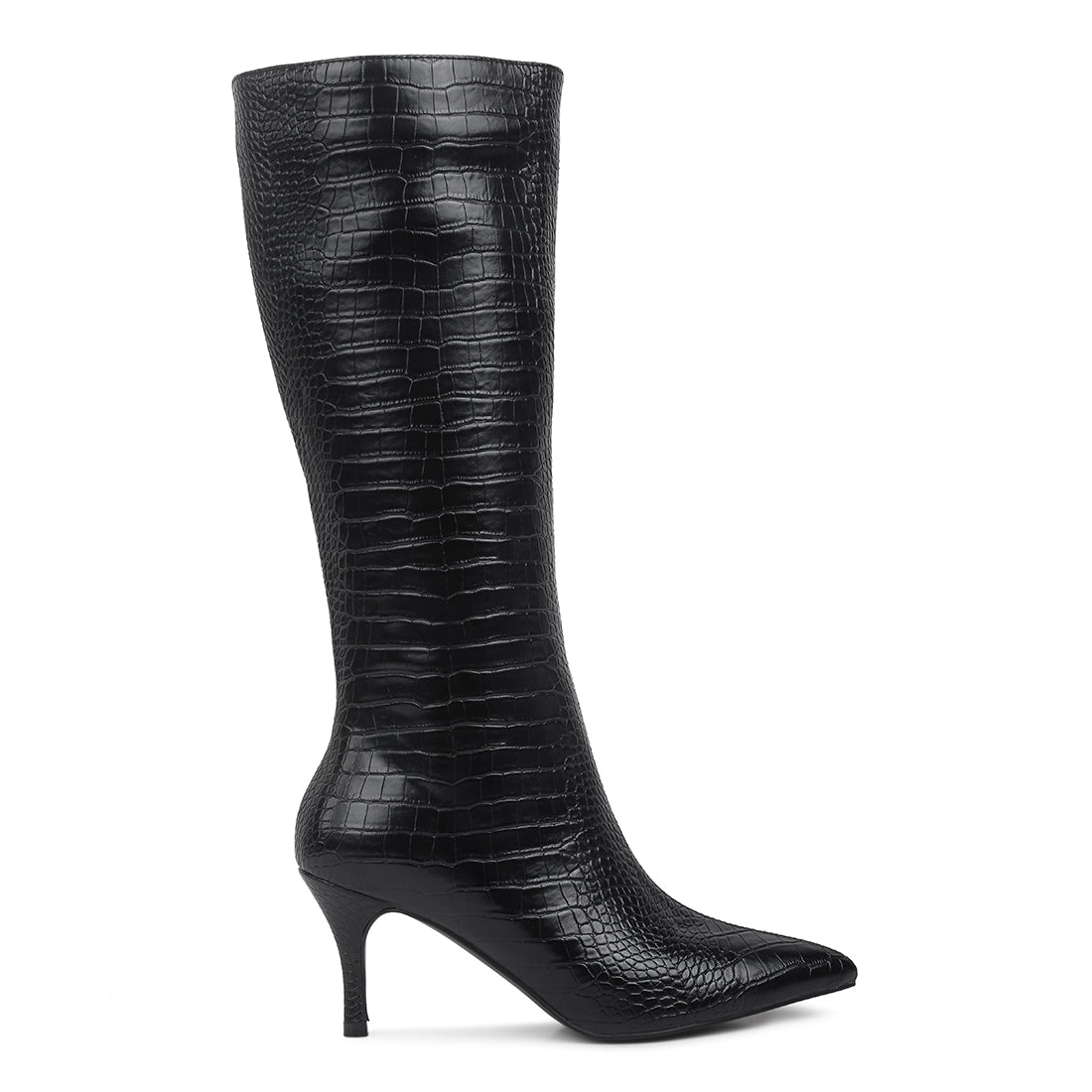 uptown pointed mid heel calf boots#color_black