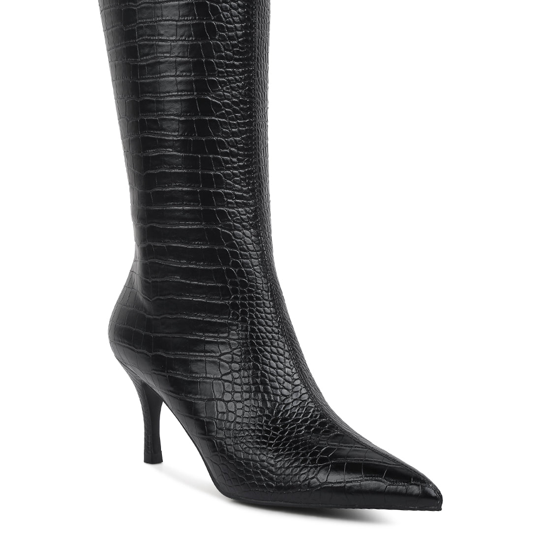 uptown pointed mid heel calf boots#color_black