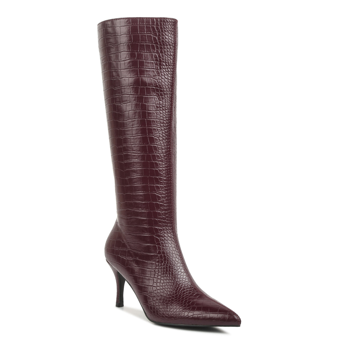 uptown pointed mid heel calf boots#color_burgundy