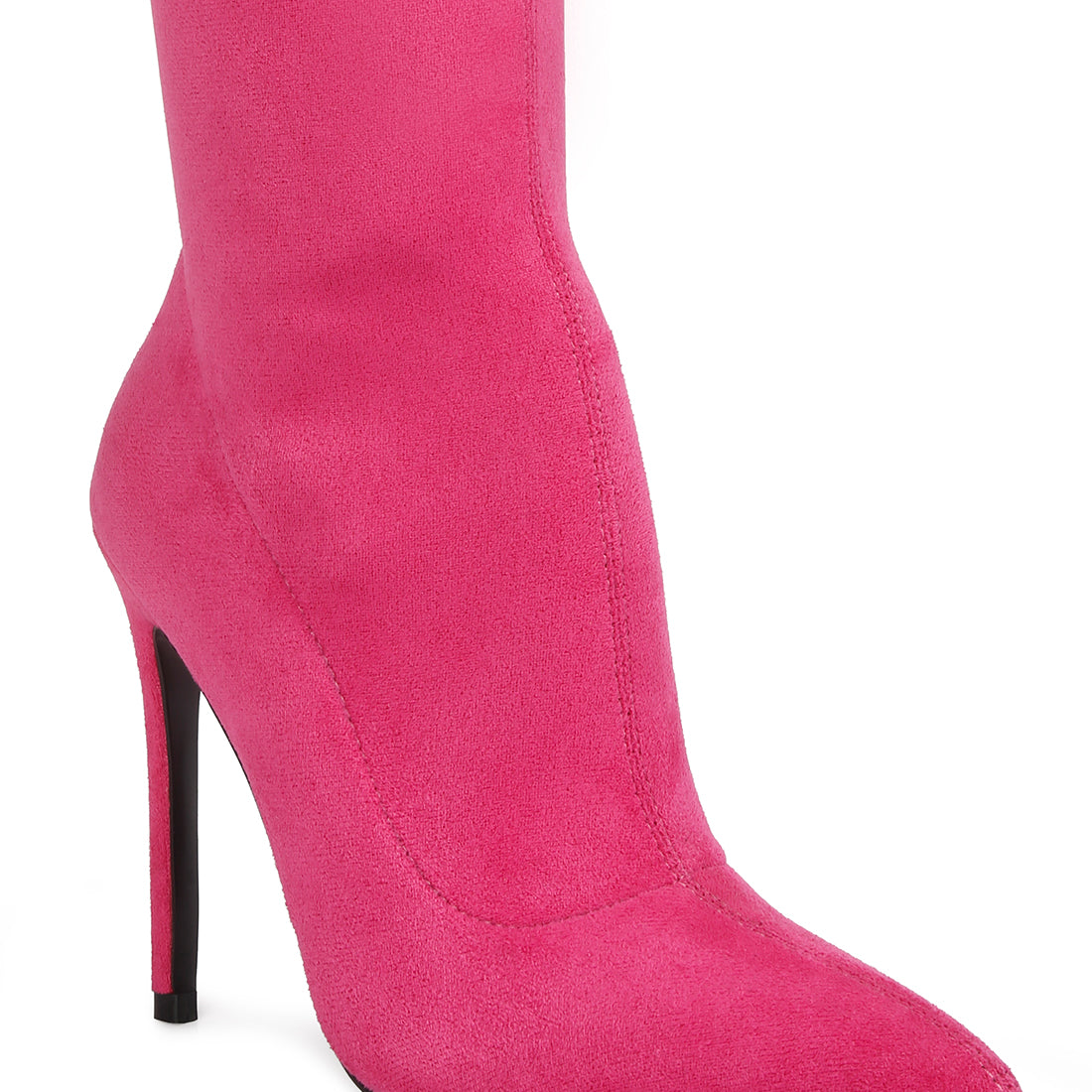 pointed toe high heeled calf boot#color_fuchsia