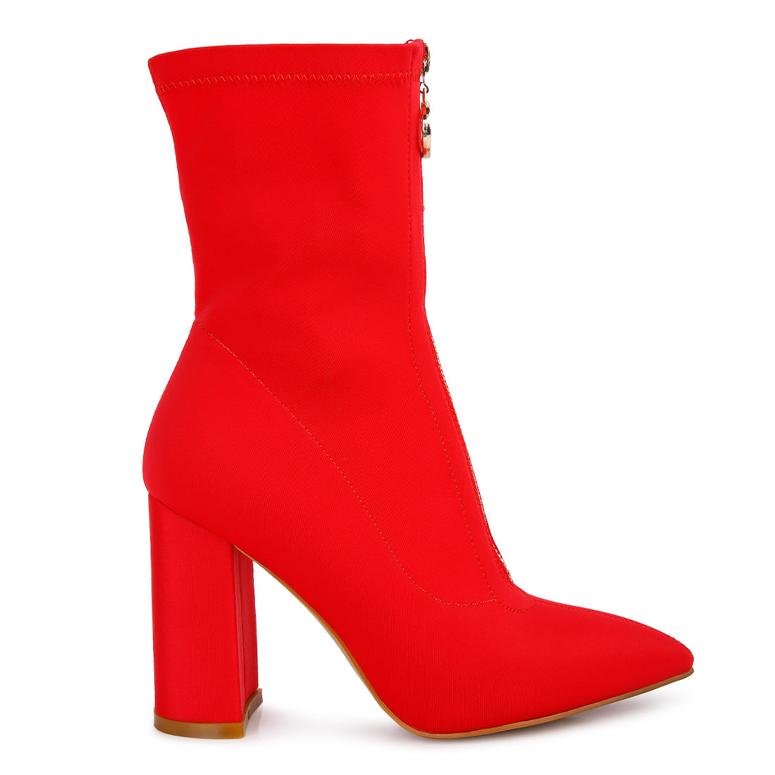 bobbettes block heeled ankle boot#color_red
