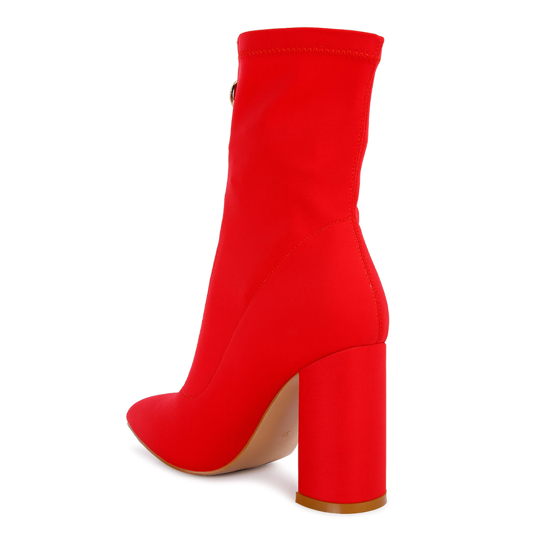 bobbettes block heeled ankle boot#color_red