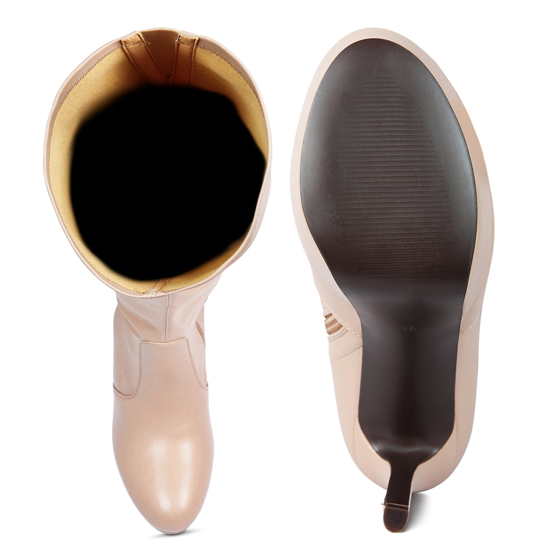 marvelettes high heeled long boots#color_beige