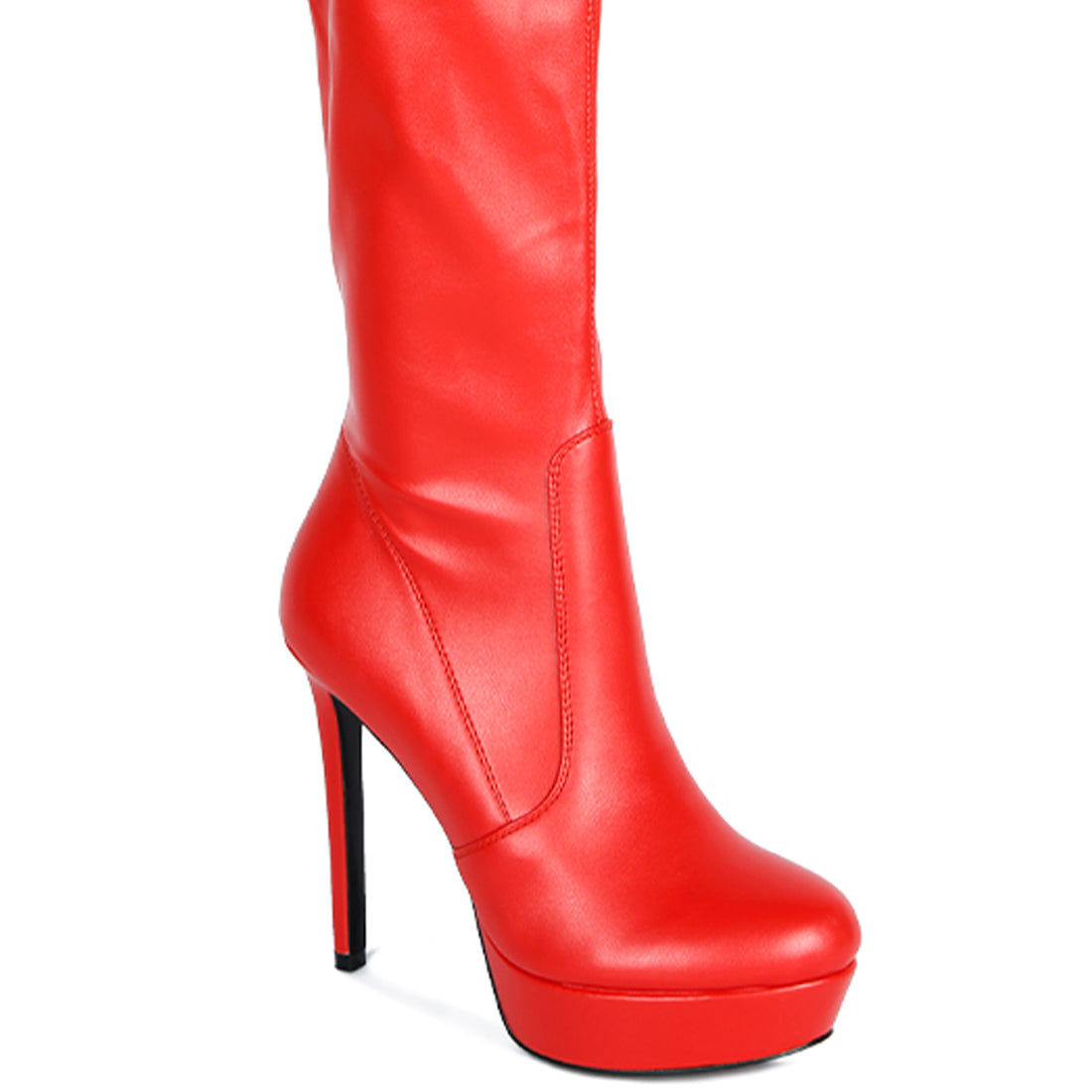 marvelettes high heeled long boots#color_red