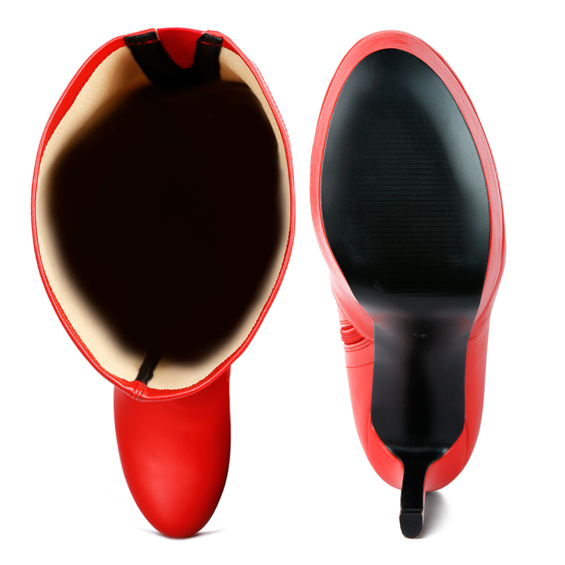 marvelettes high heeled long boots#color_red