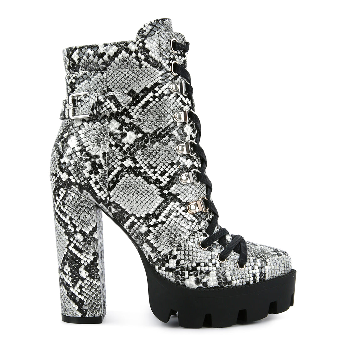 spruce snake skin ankle boots#color_black