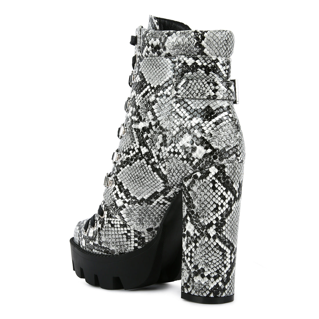 spruce snake skin ankle boots#color_black