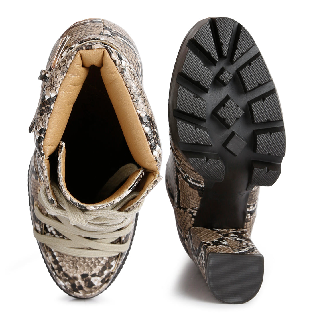 spruce snake skin ankle boots#color_tan
