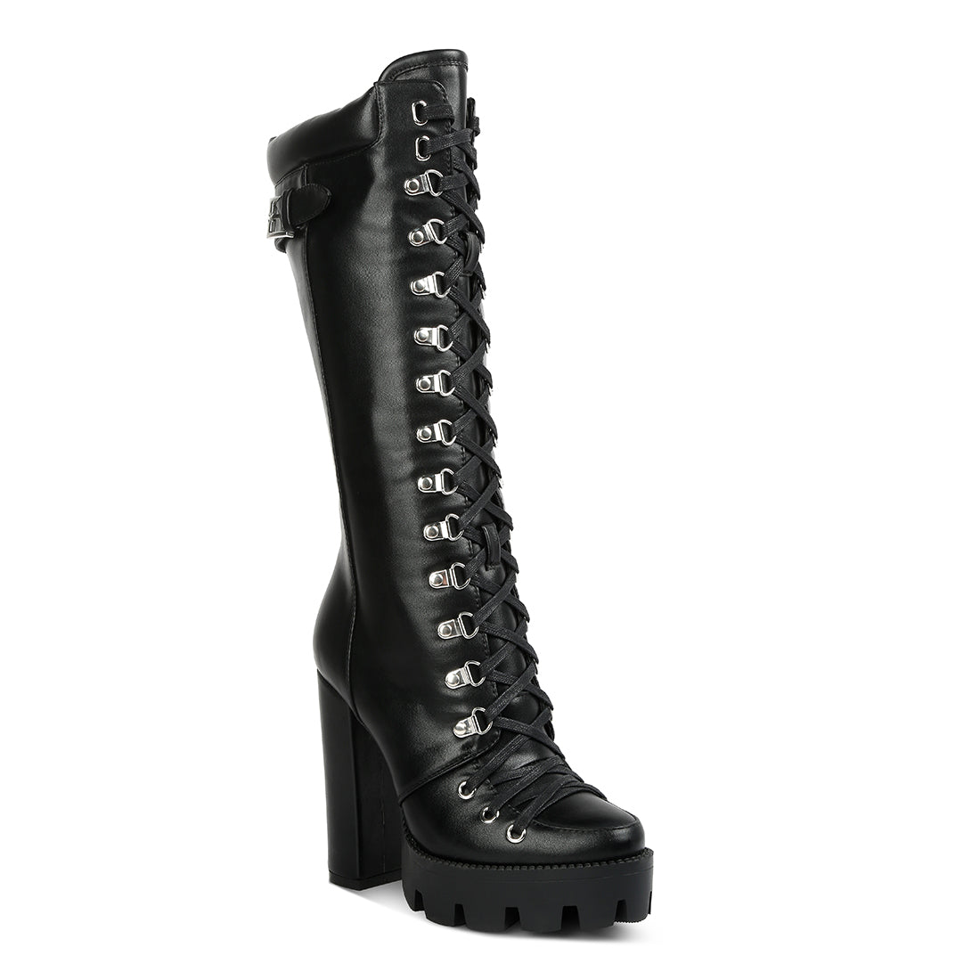 magnolia cushion collared lace up boots#color_black