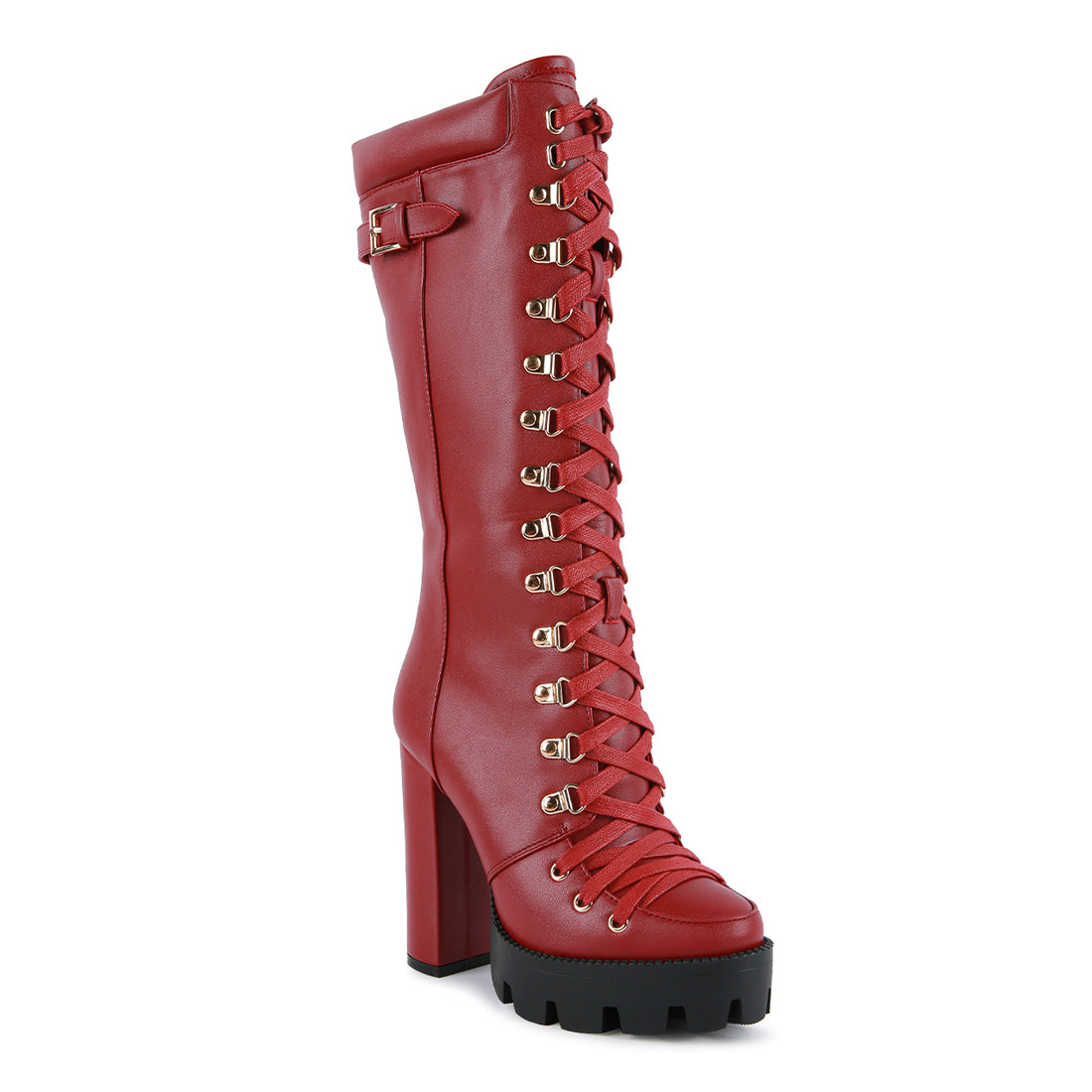 magnolia cushion collared lace up boots#color_burgundy