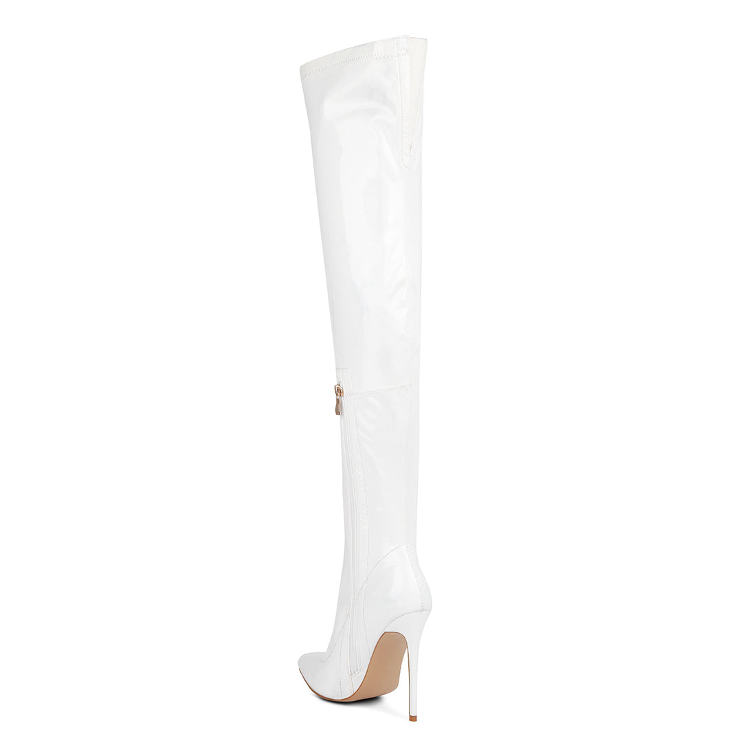 stiletto long boots#color_white