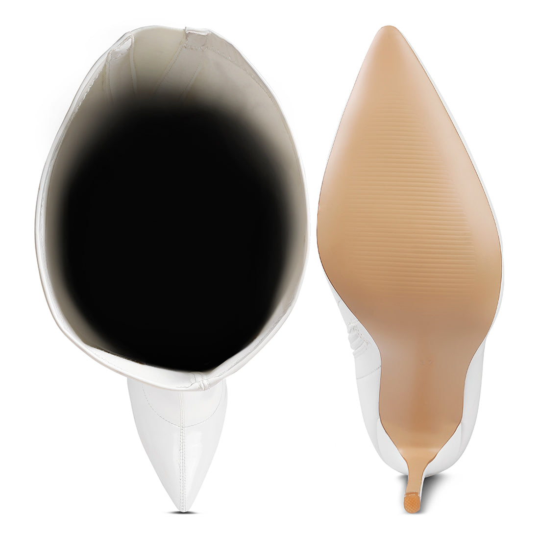 stiletto long boots#color_white