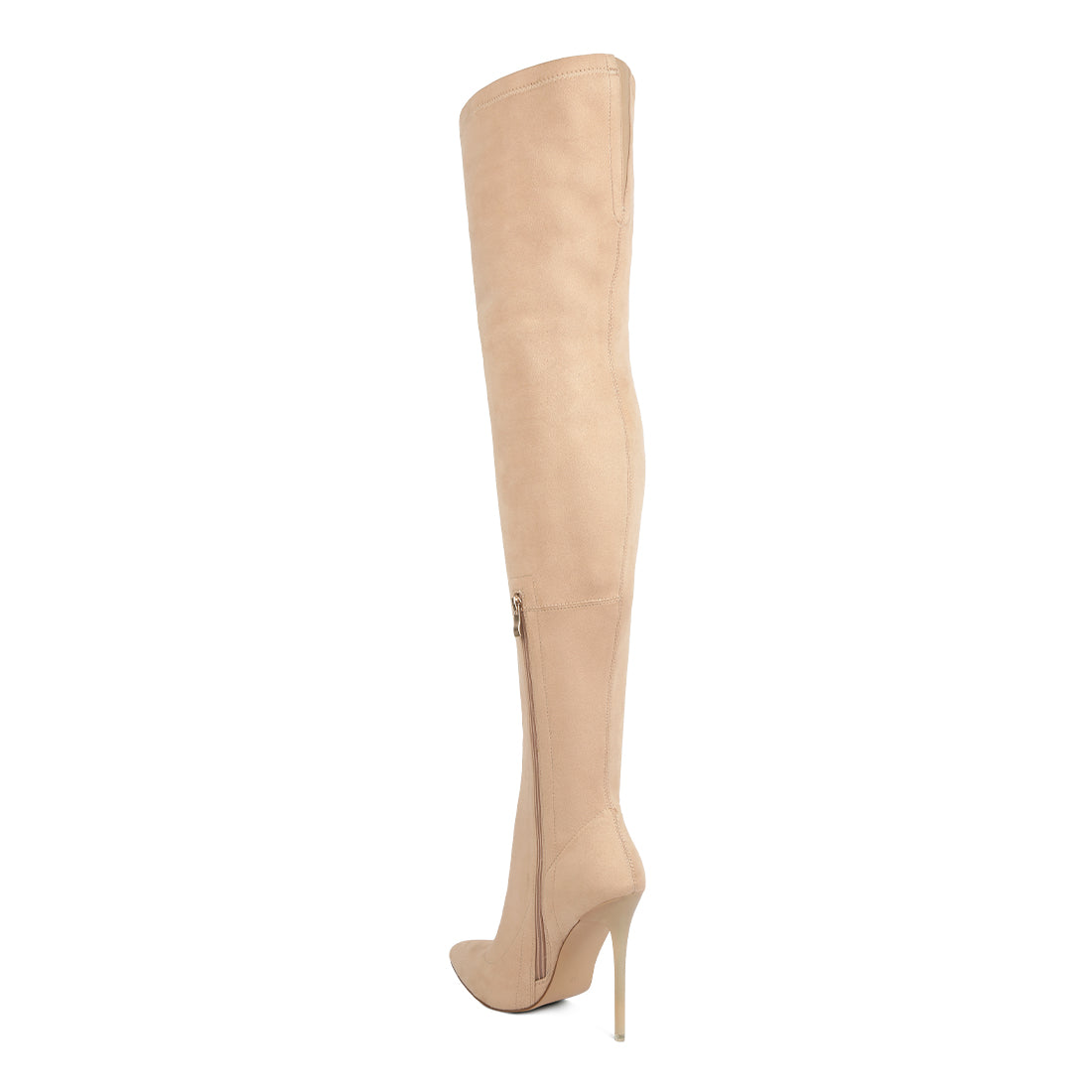 stretch stiletto long boots#color_beige