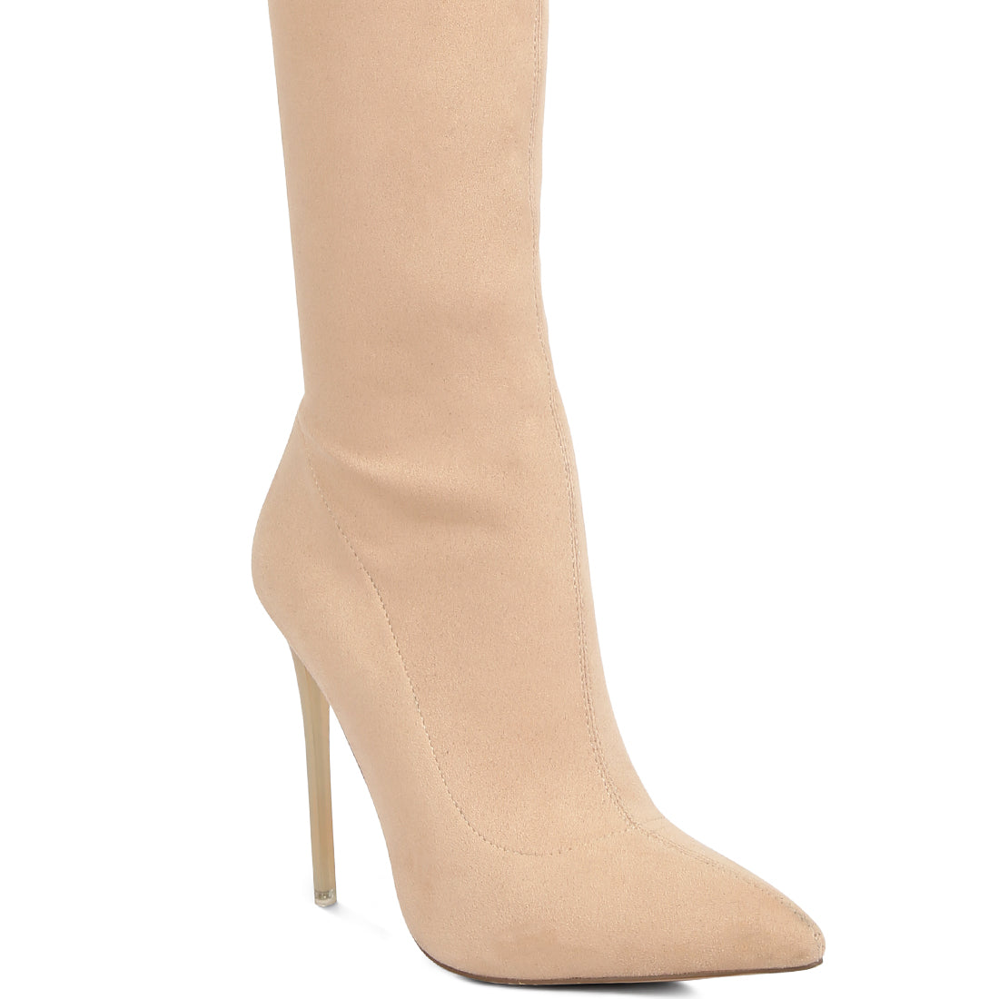stretch stiletto long boots#color_beige