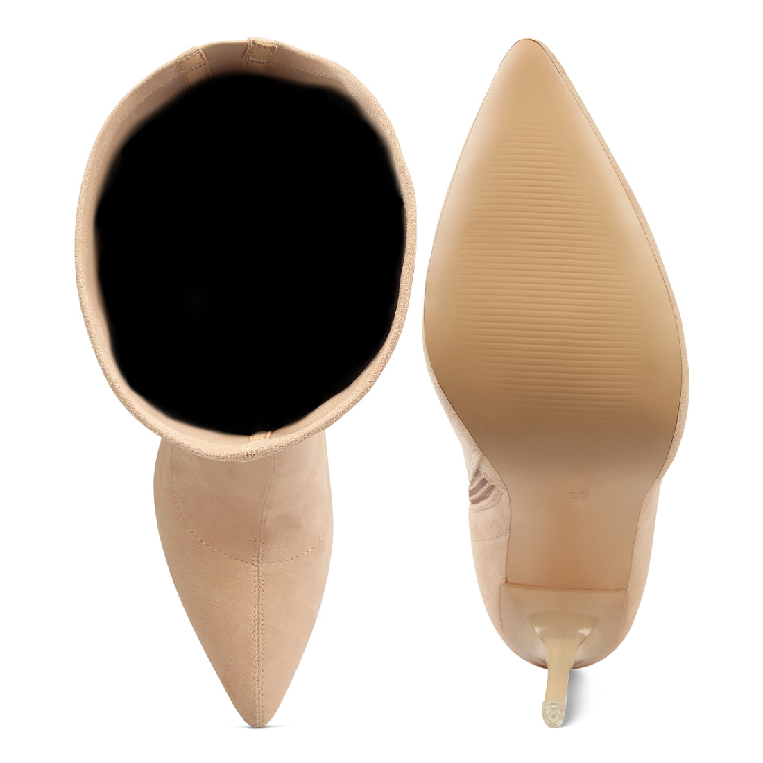 stretch stiletto long boots#color_beige