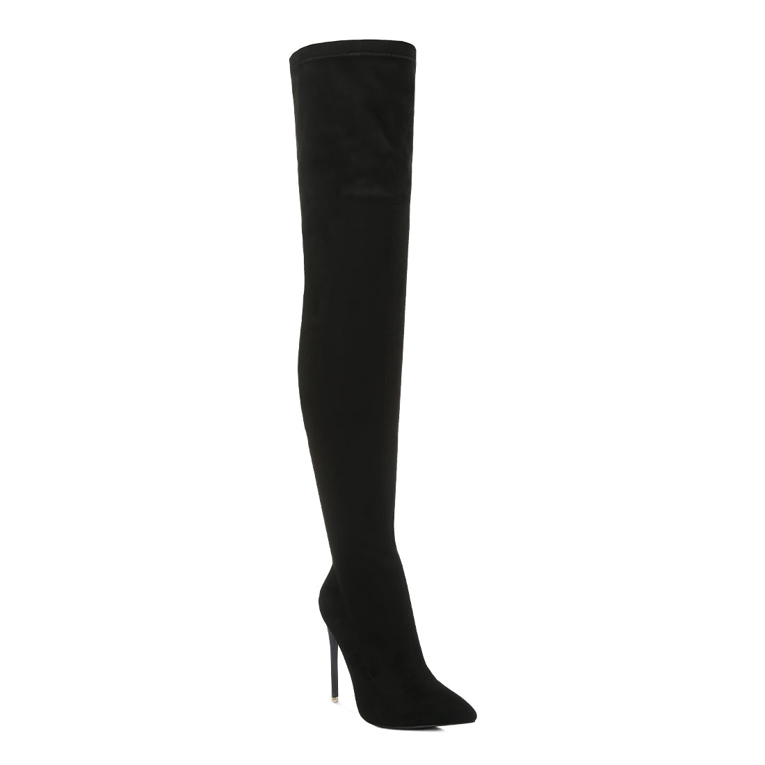 stretch stiletto long boots#color_black