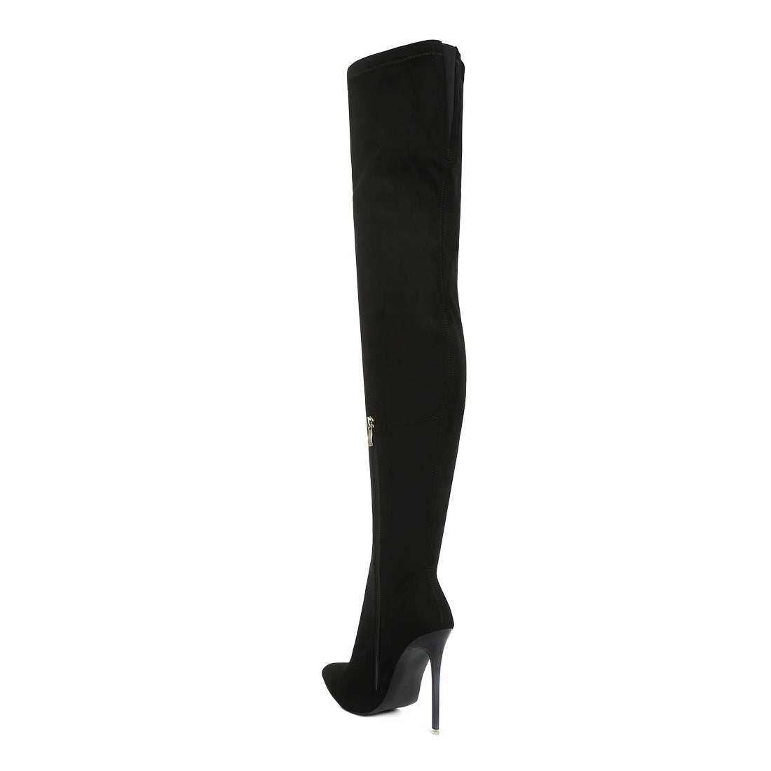 stretch stiletto long boots#color_black