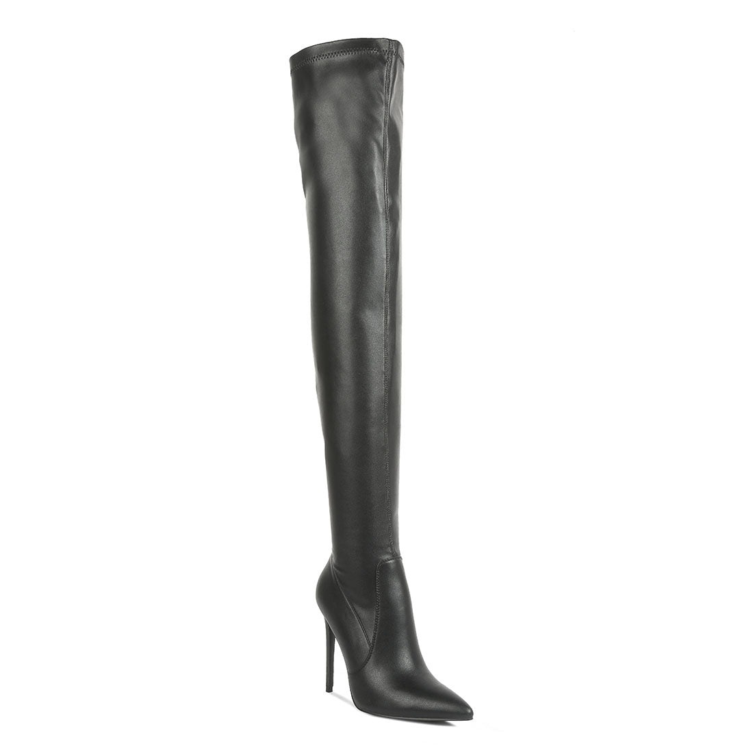 knee high heel boots#color_black