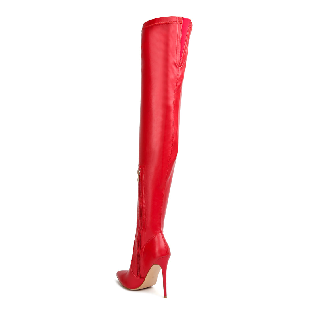 knee high heel boots#color_red