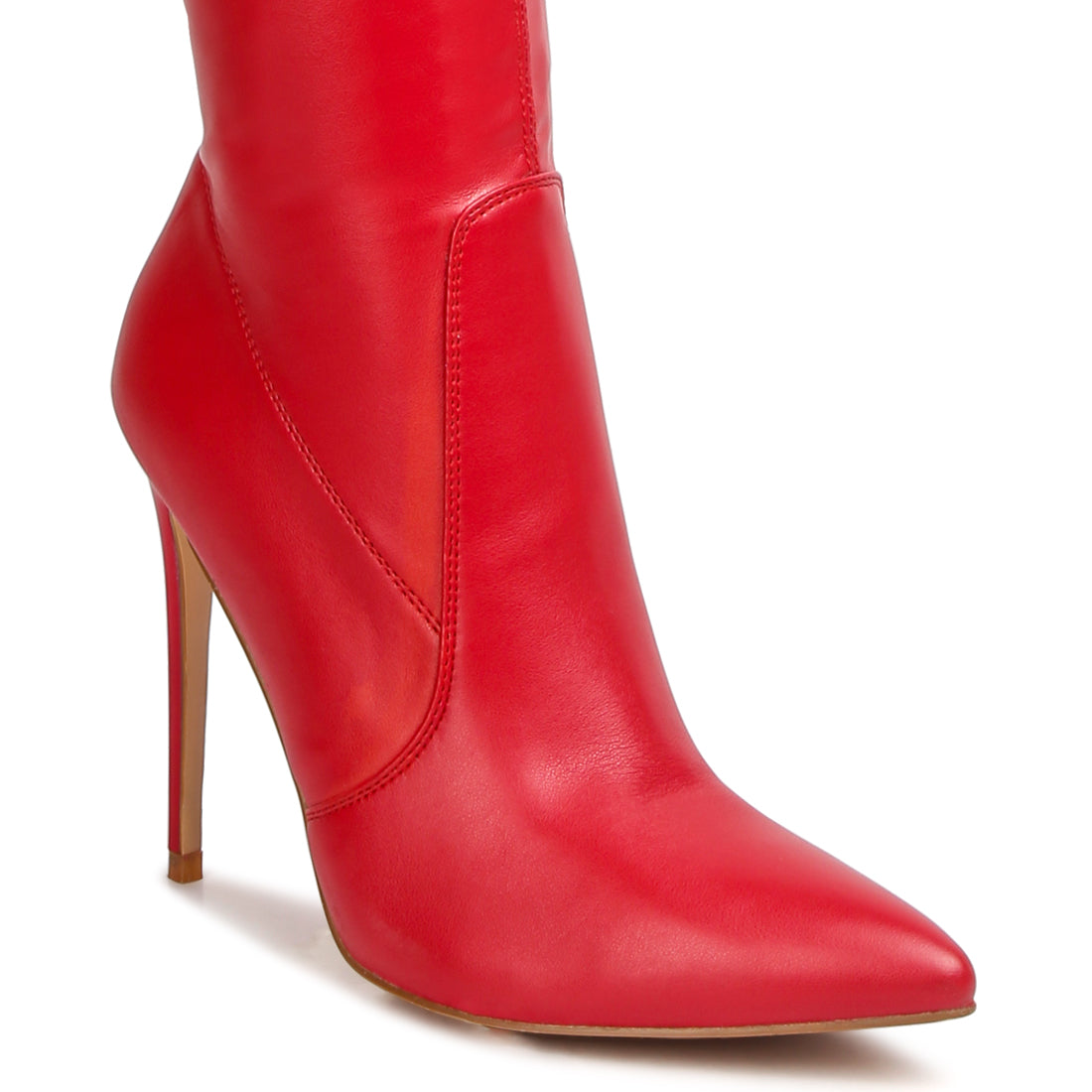 knee high heel boots#color_red