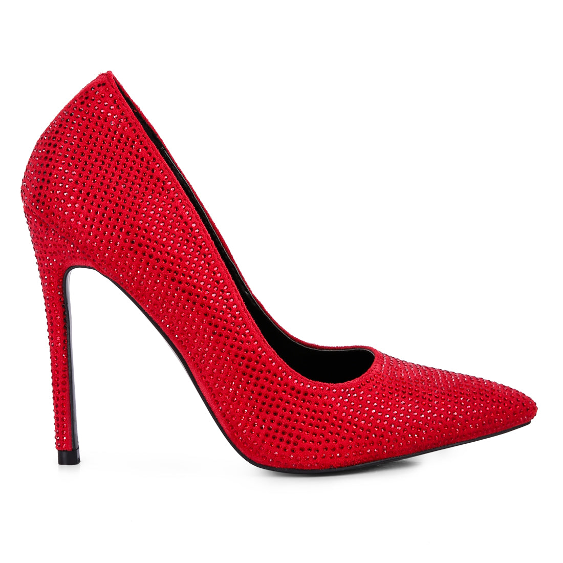 diamante high heeled pumps#color_red