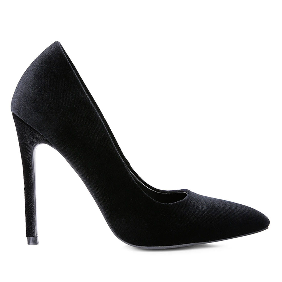 velvet high heeled sandals#color_black