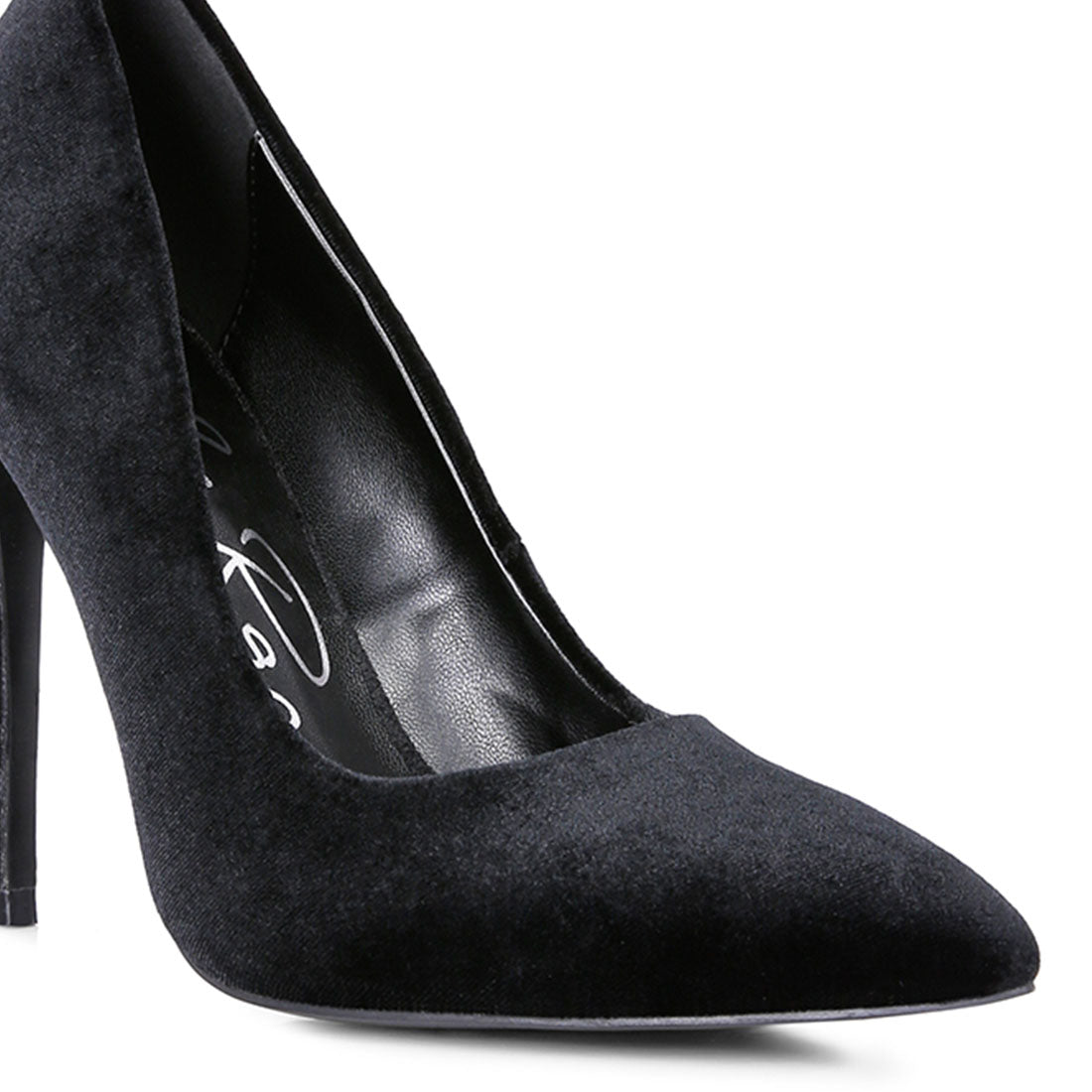 velvet high heeled sandals#color_black