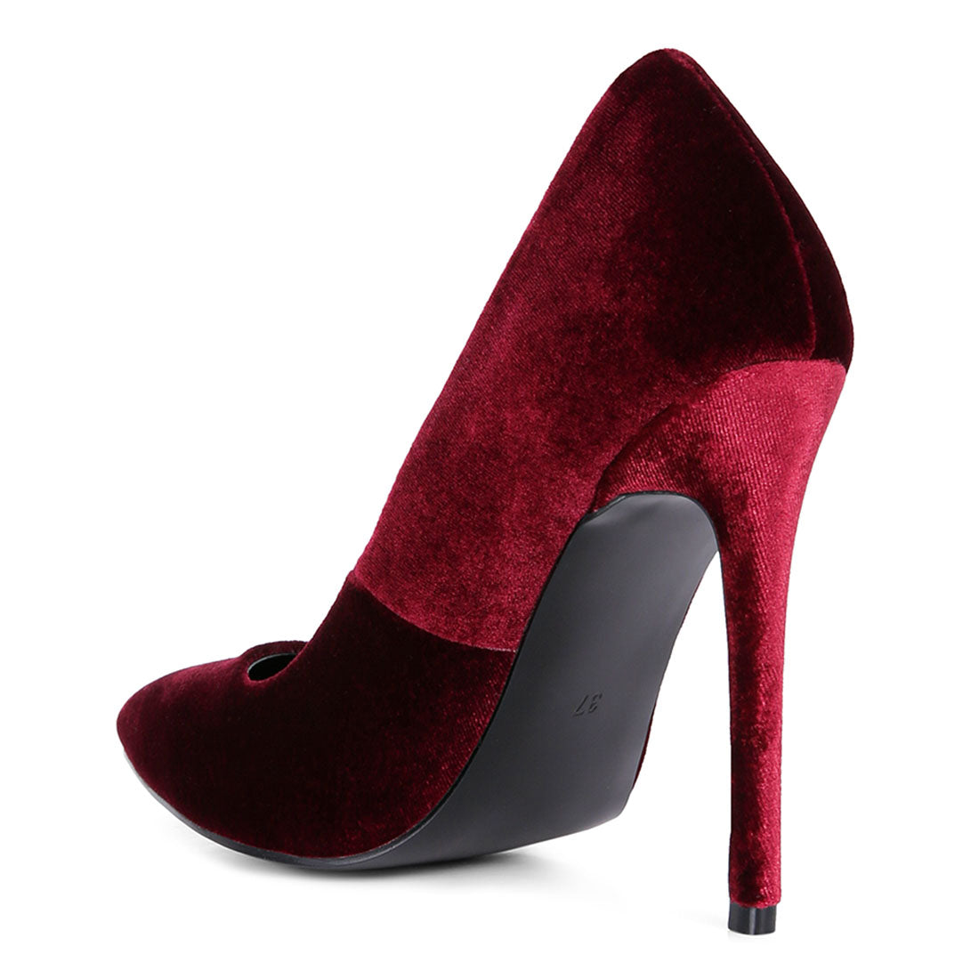 velvet high heeled sandals#color_burgundy