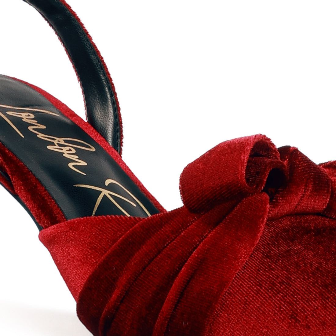 Burgundy Velvet High Heeled Mule Sandals