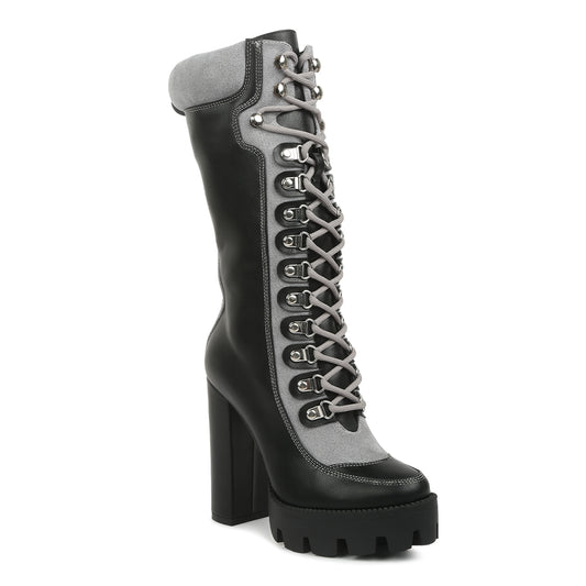 igloo over the ankle cushion collared boots#color_black