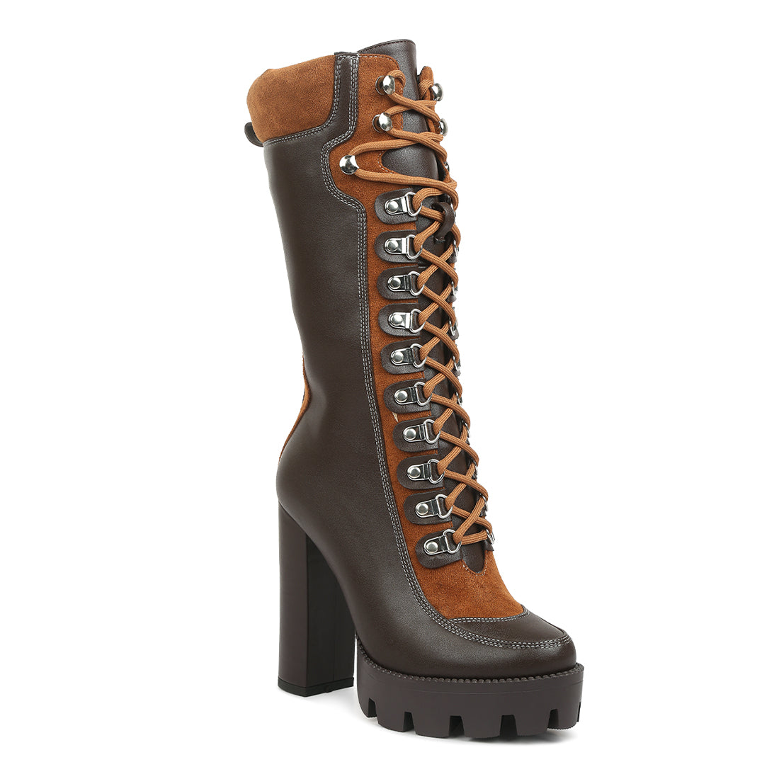 igloo over the ankle cushion collared boots#color_brown