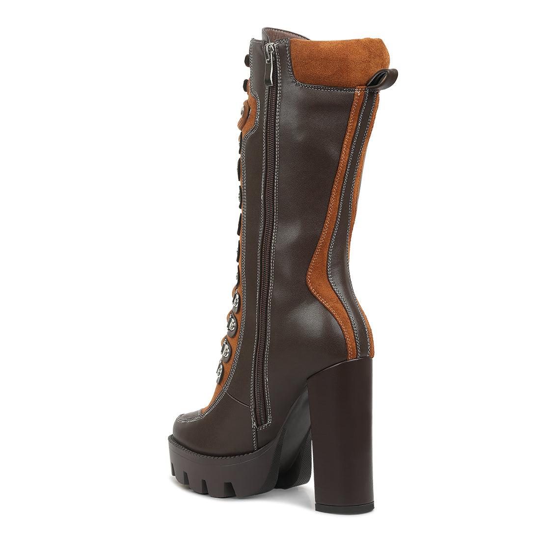 igloo over the ankle cushion collared boots#color_brown