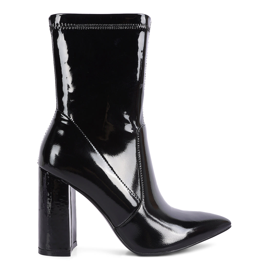 block heel ankle boot#color_black