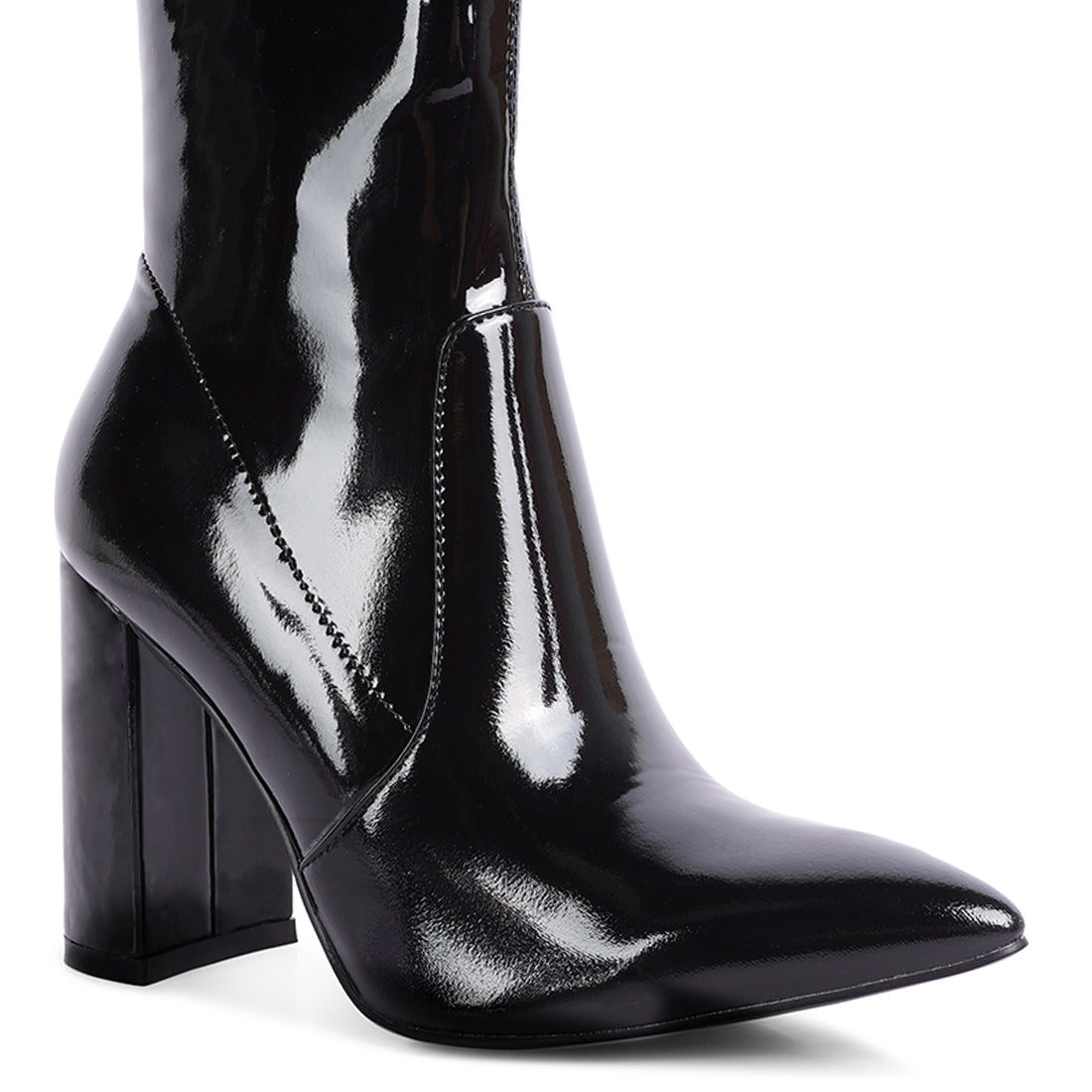 block heel ankle boot#color_black