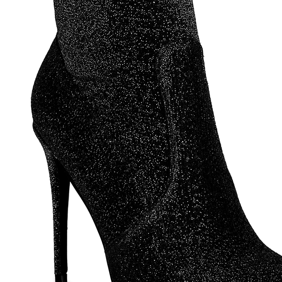 tigerlily high heel knitted long boots#color_black