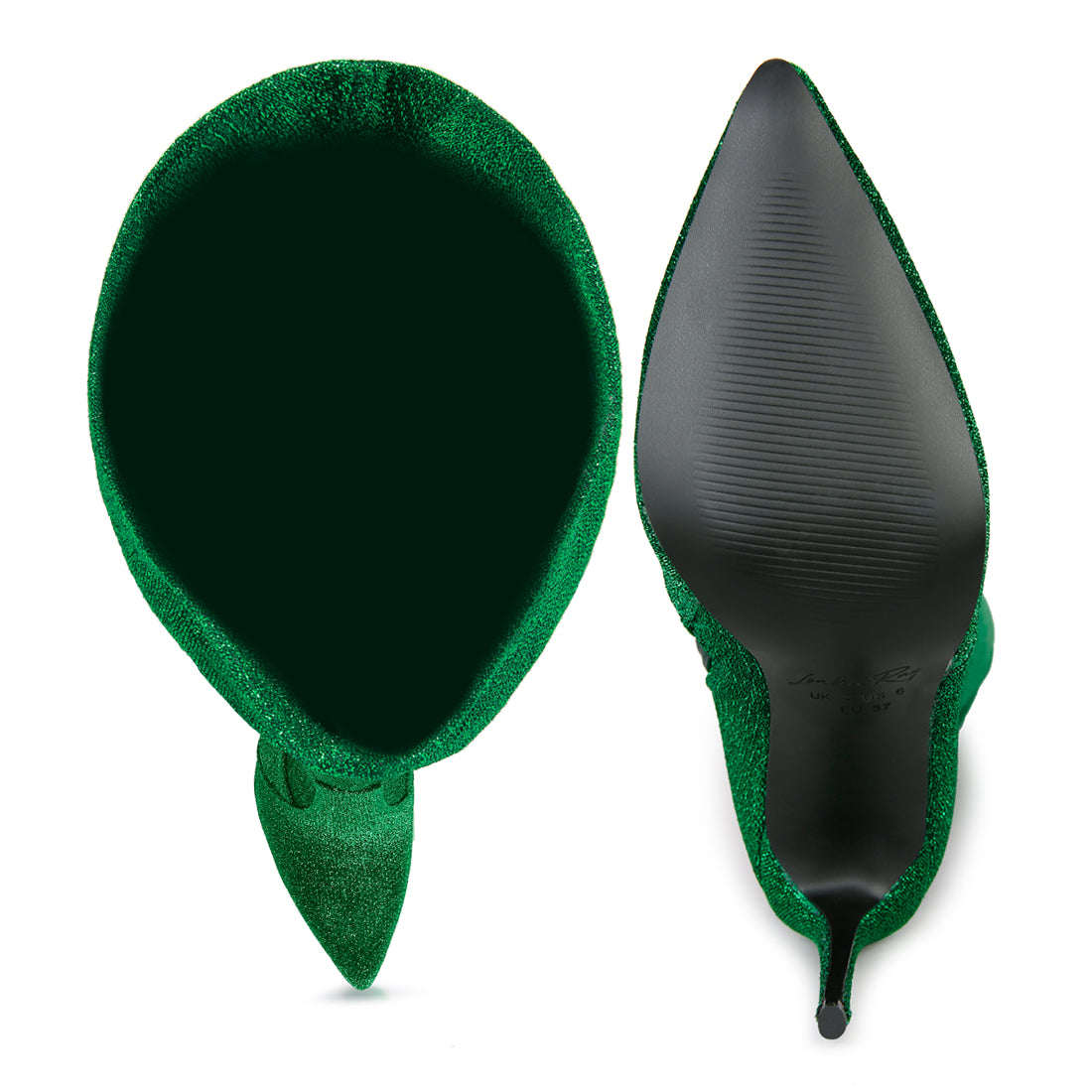 tigerlily high heel knitted long boots#color_green