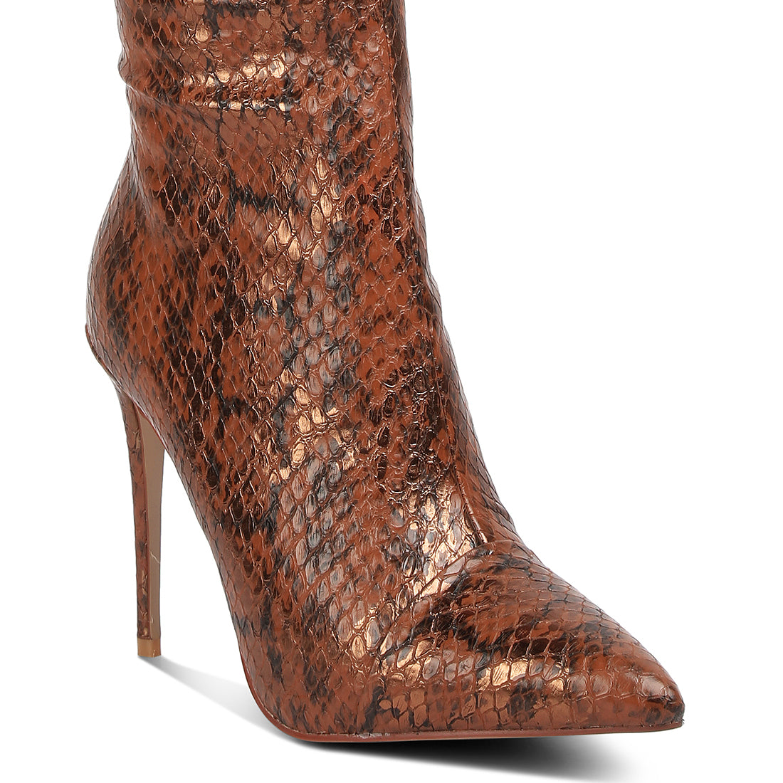 catalina snake print stiletto knee boots#color_brown