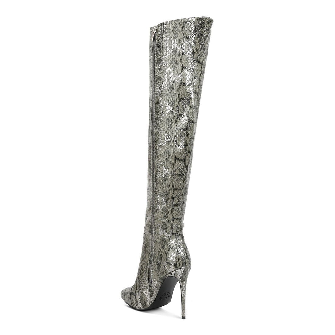catalina snake print stiletto knee boots#color_grey