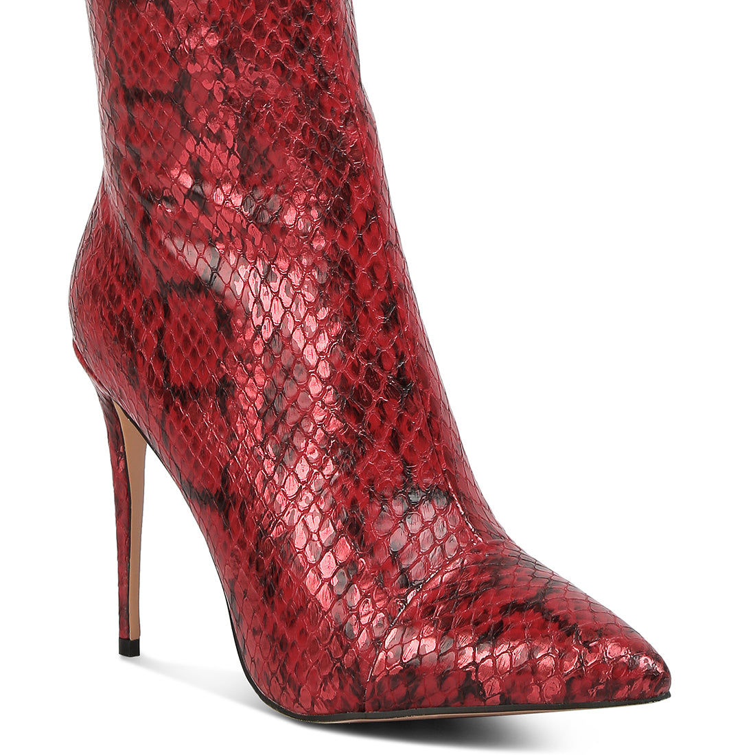 catalina snake print stiletto knee boots#color_red