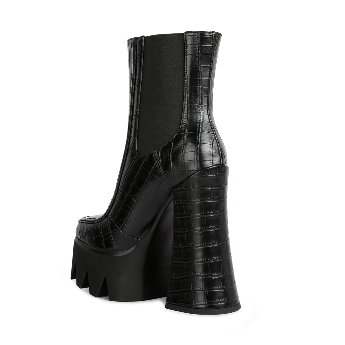 Black High Platform Heel Chelsea Boots