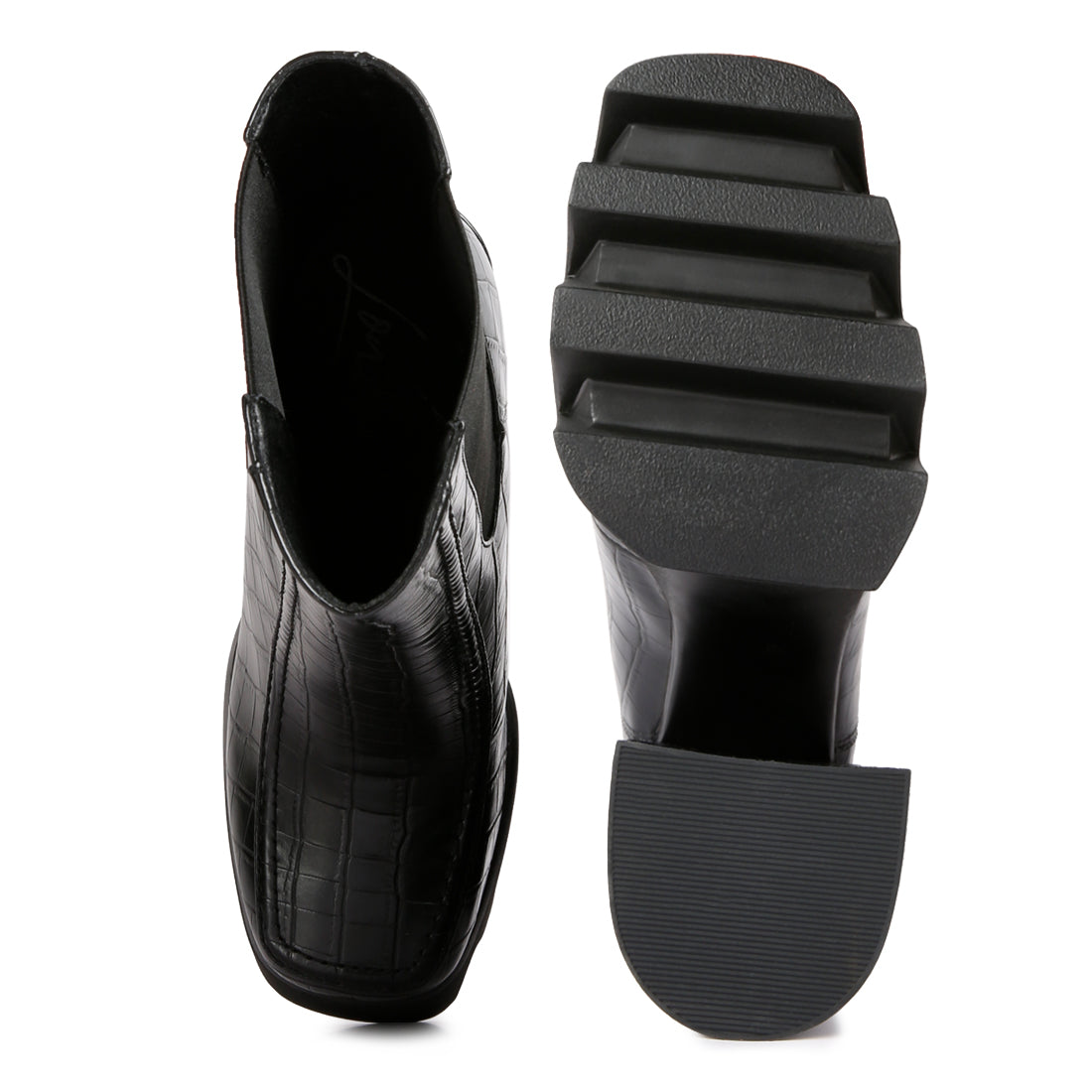 Black High Platform Heel Chelsea Boots