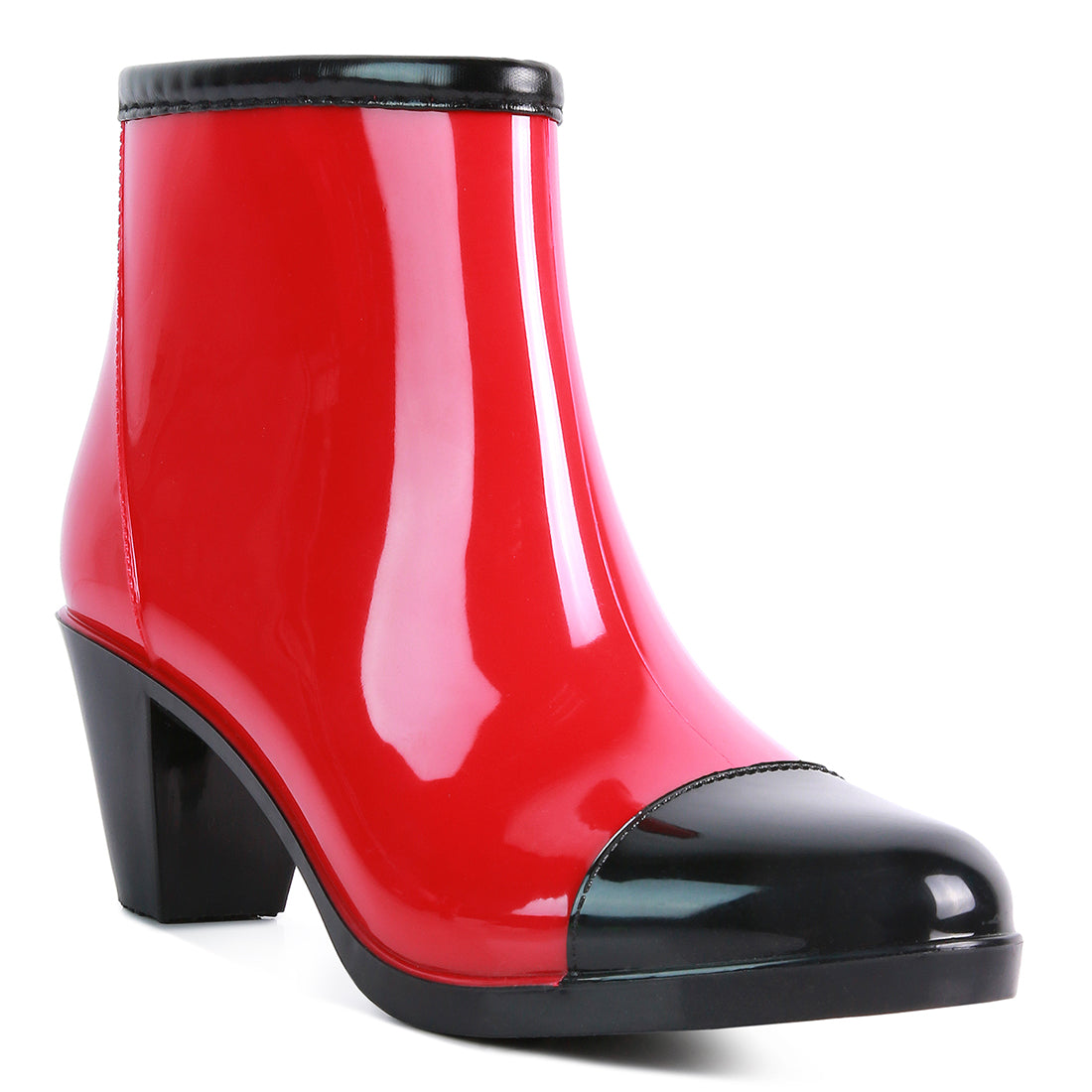 Red Smart Block Heeled Rainboots
